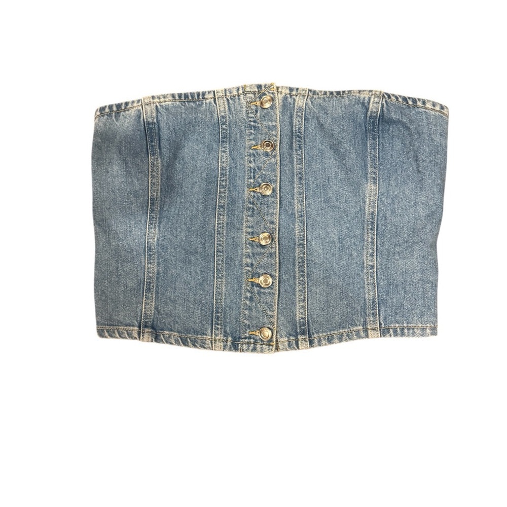 *2 for$30!💋Francesca's Collections Light Blue Denim Strapless Crop Top